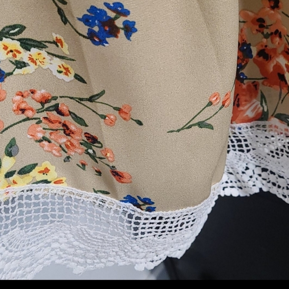 Kimono Open Cardigan Cover Up Floral Tatting - Picture 5 of 11